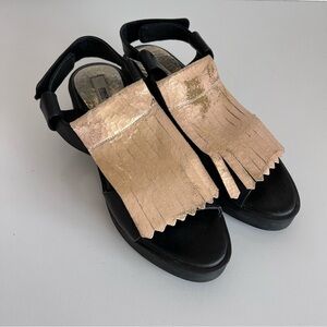 Miista London‎ Black Platform Tassel Sandals